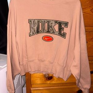 Nike Tan Oversized Long Sleeve Hoodie